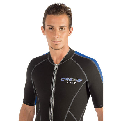 Cressi Traje de Neopreno con Cremallera Frontal Completa para natación, esnórquel, Buceo - Lido Short: diseñado en Italia