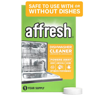 Affresh Limpiador de lavaplatos, ayuda a quitar los residuos de cal y olores causantes, 12 tabletas