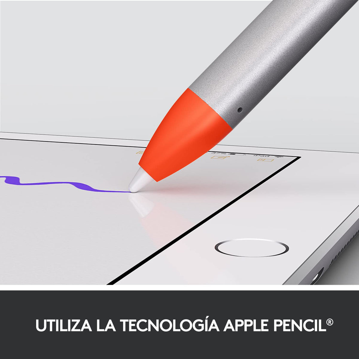 Logitech Crayon, Lápiz Digital Crayon para Todos los iPads (Versiones de 2018 y posteriores) con tecnología Apple Pencil, diseño estabilizador y Punta Inteligente dinámica.