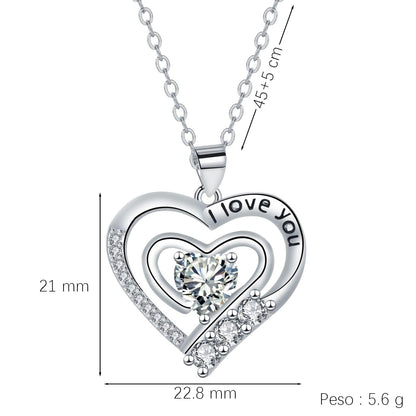 XYPHIELLE Collar de Corazón Blanco para Mujer, Cadena de Acero Inoxidable, Dije Minimalista de Color Blanco, Regalo para Novia Esposa, Ideal para San Valentín Aniversario