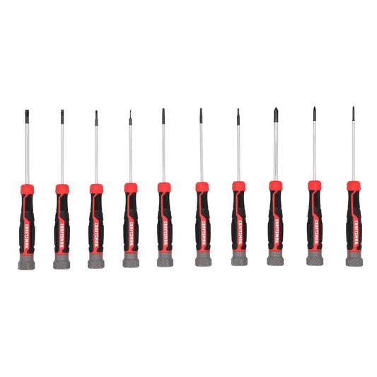 CRAFTSMAN Juego de Destornilladores de Precisión de 10 Piezas con Puntas Duraderas (CMHT65140)