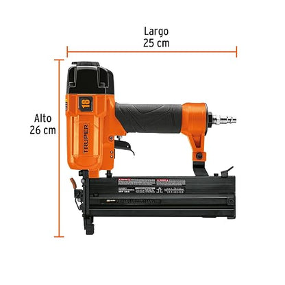 Truper CLNE-18E, Clavadora y engrapadora neumática profesional, calibre 18