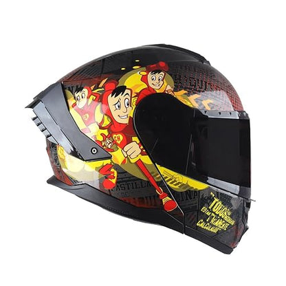 Casco Modular - Chapulin - Visor Anti Baho Motocicleta Marca Edge - Visor Doble ANTIVAHO Certificado Dot Moto - Cascos Motocross Pegatina Pegatinas Protector Mujer Hombre