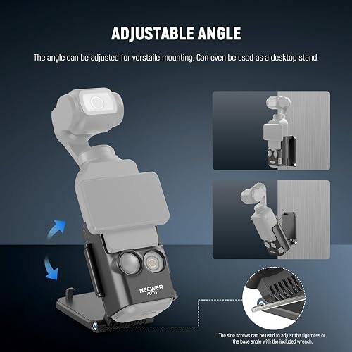NEEWER Basics Soporte Magnético Compatible con dji Osmo Pocket 3 Xtra Muse | Soporte Ajustable 180°, Soporte Plástico Cámara, Adaptador Multifunción Expansión Accesorios Para Grip Batería Pocket 3,AC015