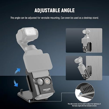 NEEWER Basics Soporte Magnético Compatible con dji Osmo Pocket 3 Xtra Muse | Soporte Ajustable 180°, Soporte Plástico Cámara, Adaptador Multifunción Expansión Accesorios Para Grip Batería Pocket 3,AC015