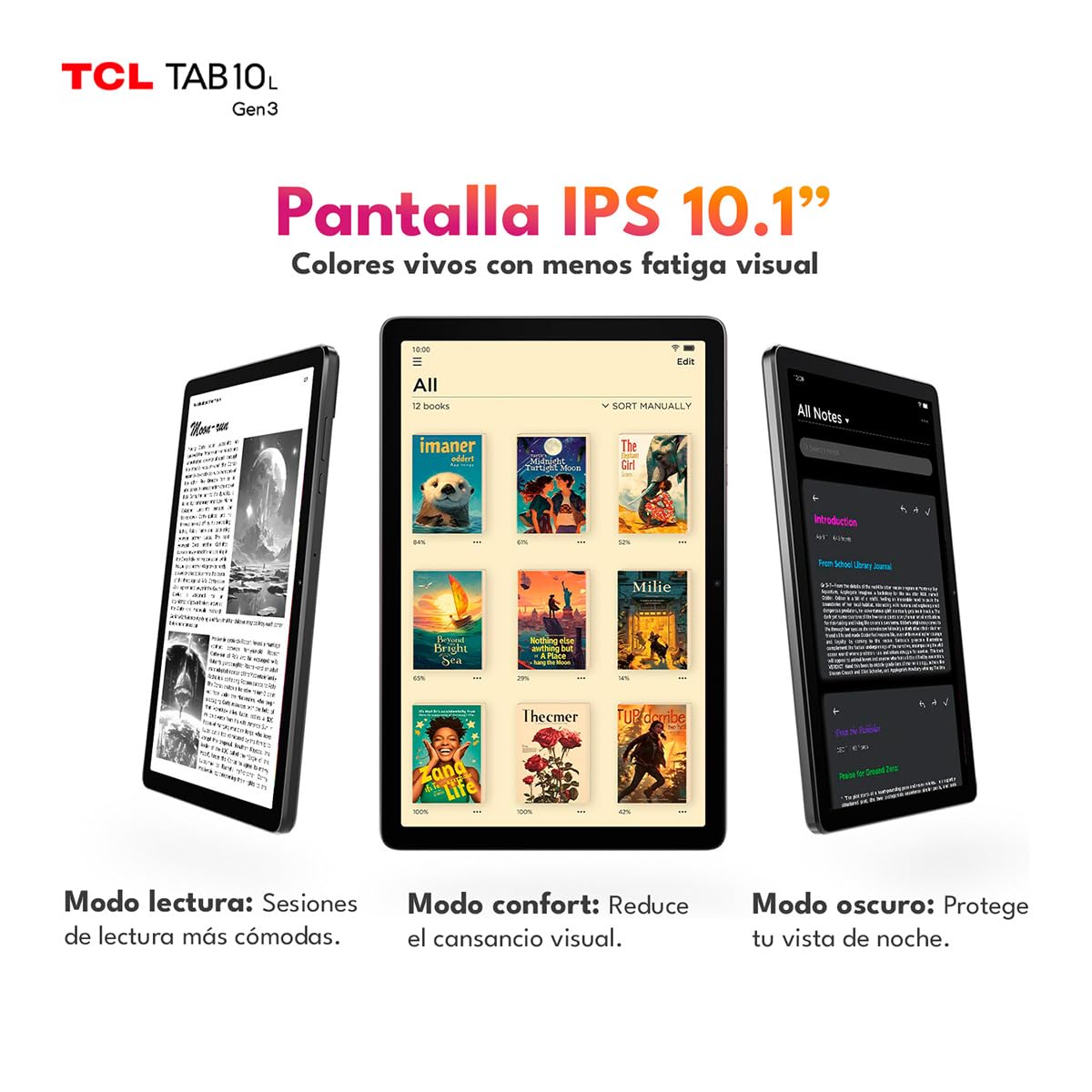 TCL Tab 10 Gen 3 | Tablet Android 14 | Pantalla 10.1” | 4GB RAM + 64GB | Flip Cover