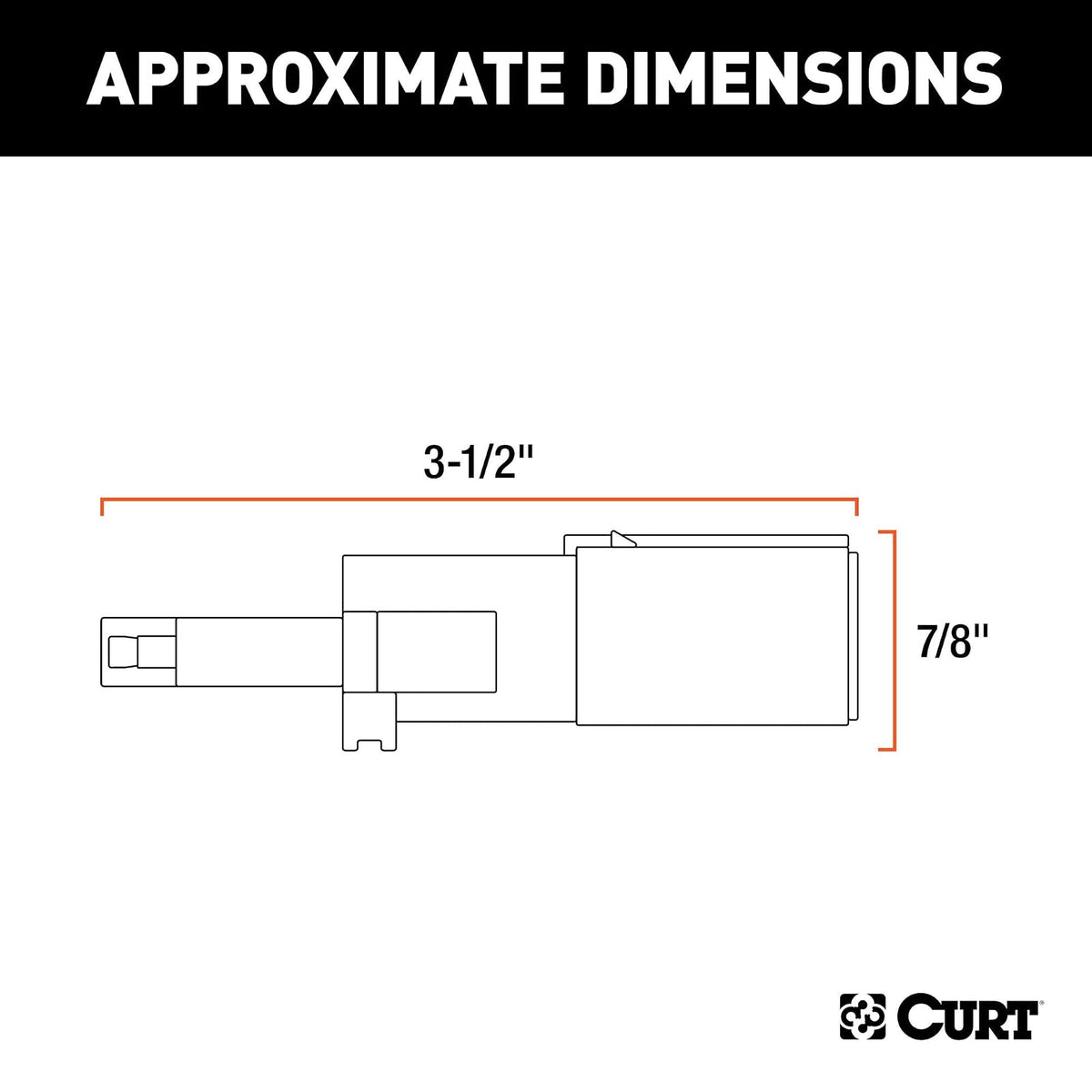 CURT Adaptador de Cableado Redondo 4 Pines para Remolque 4 Vías 58414, Negro