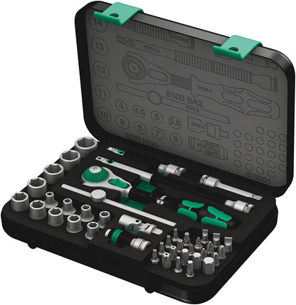 Wera 8100 SA 2 Zyklop Juego de carraca métrica de 1/4 pulgadas, 41 piezas