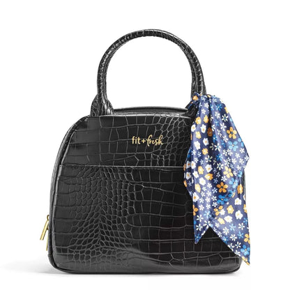 Fit & Fresh Lyon - Bolsa de almuerzo moderna con utensilios de viaje para mujeres, bolsa de almuerzo aislada para el trabajo, a prueba de fugas y resistente a las manchas para mujeres, piel de