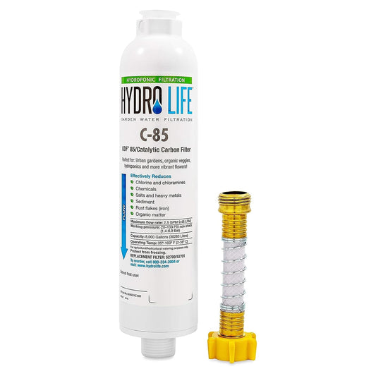 Camco Hydro Life 52700 - Filtro de Agua en línea (con Protector de Manguera Flexible, Hydroponics C-85)