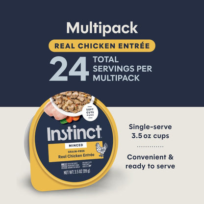 Instinct Original Minced Cups para Gato | Pollo Picado | Comida Húmeda Premium 12 Piezas