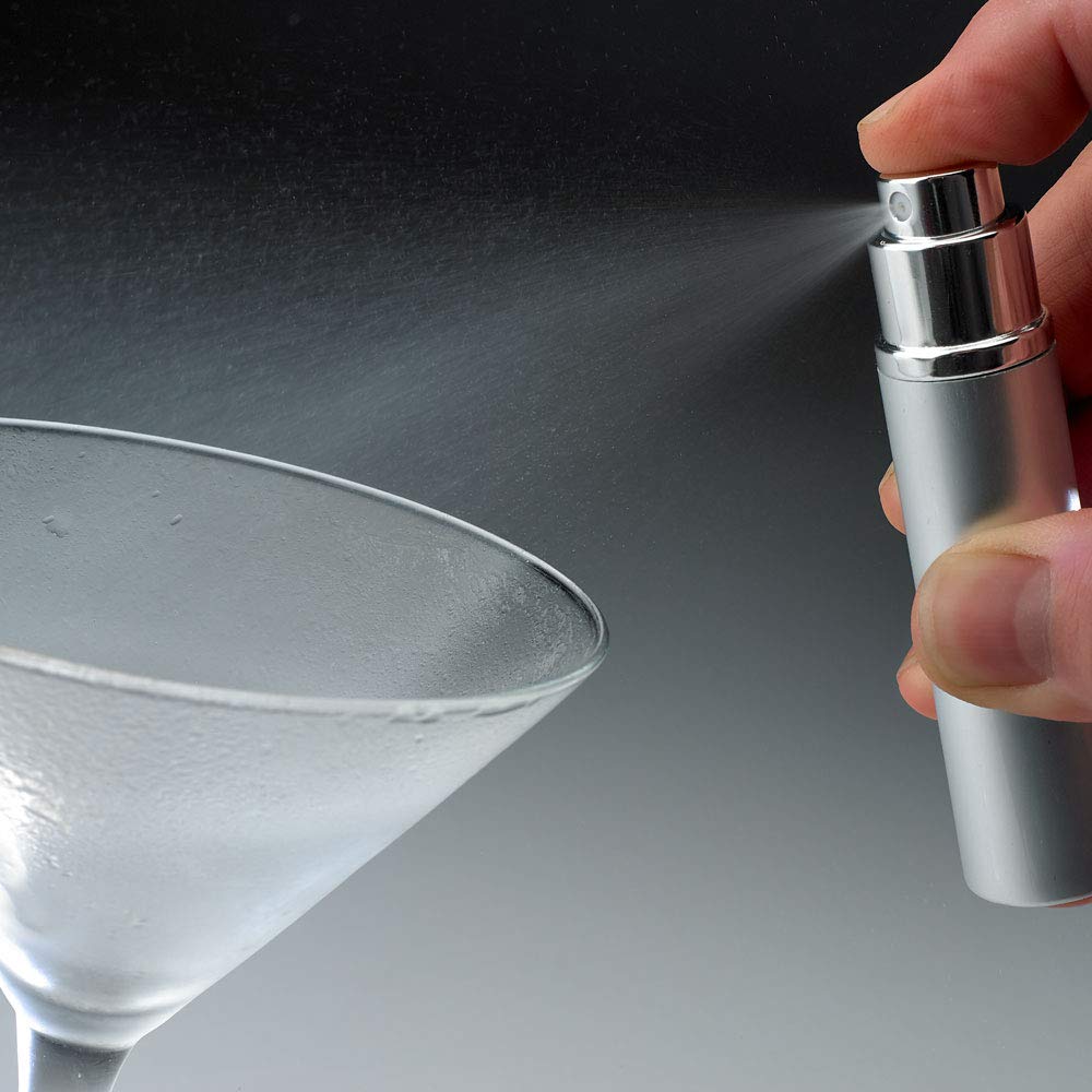 Barfly - foco atomizador de vidrio para bebidas espirituosas con parte superior de acero inoxidable, transparente, 14.7 ml