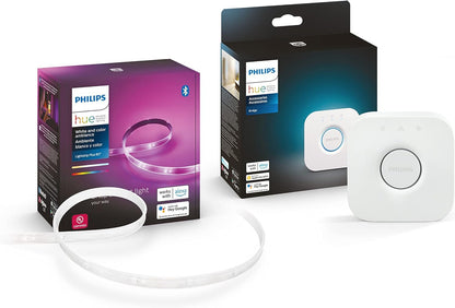 Tira de Luz Philips Hue White & Color Ambiance para interiores + Philips Hue Bridge - puente para sistema de iluminación Hue