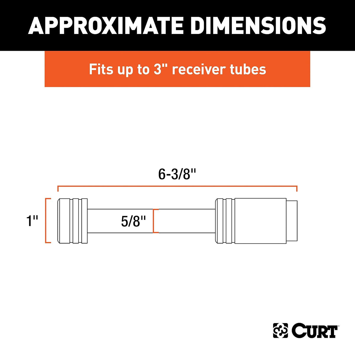 CURT Cerradura de Enganche de Remolque, 1.5 cm de Diámetro, para Receptores de 7.6 cm, 23025