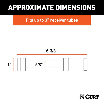 CURT Cerradura de Enganche de Remolque, 1.5 cm de Diámetro, para Receptores de 7.6 cm, 23025
