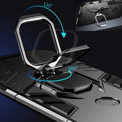 BestAlice Funda para Honor X7 Case + Protector de Pantalla de Cristal Templado + Lens Mica + Cordón para el Cuello, Rudo Uso Híbrida Armor Protección Carcasa, Negro