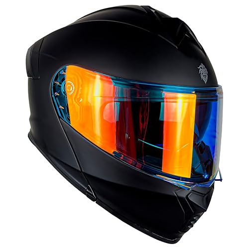 KOV Casco Thunder ABATIBLE Negro Mate para Moto Mica Night Vision Certificado Dot