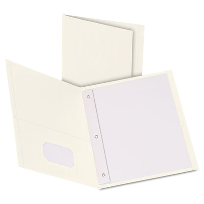 Oxford Fólder Con 3 Broches, Blanco, Tamaño Carta, 25 piezas. | Doble bolsa interior, Caja con 25 piezas - Blanco