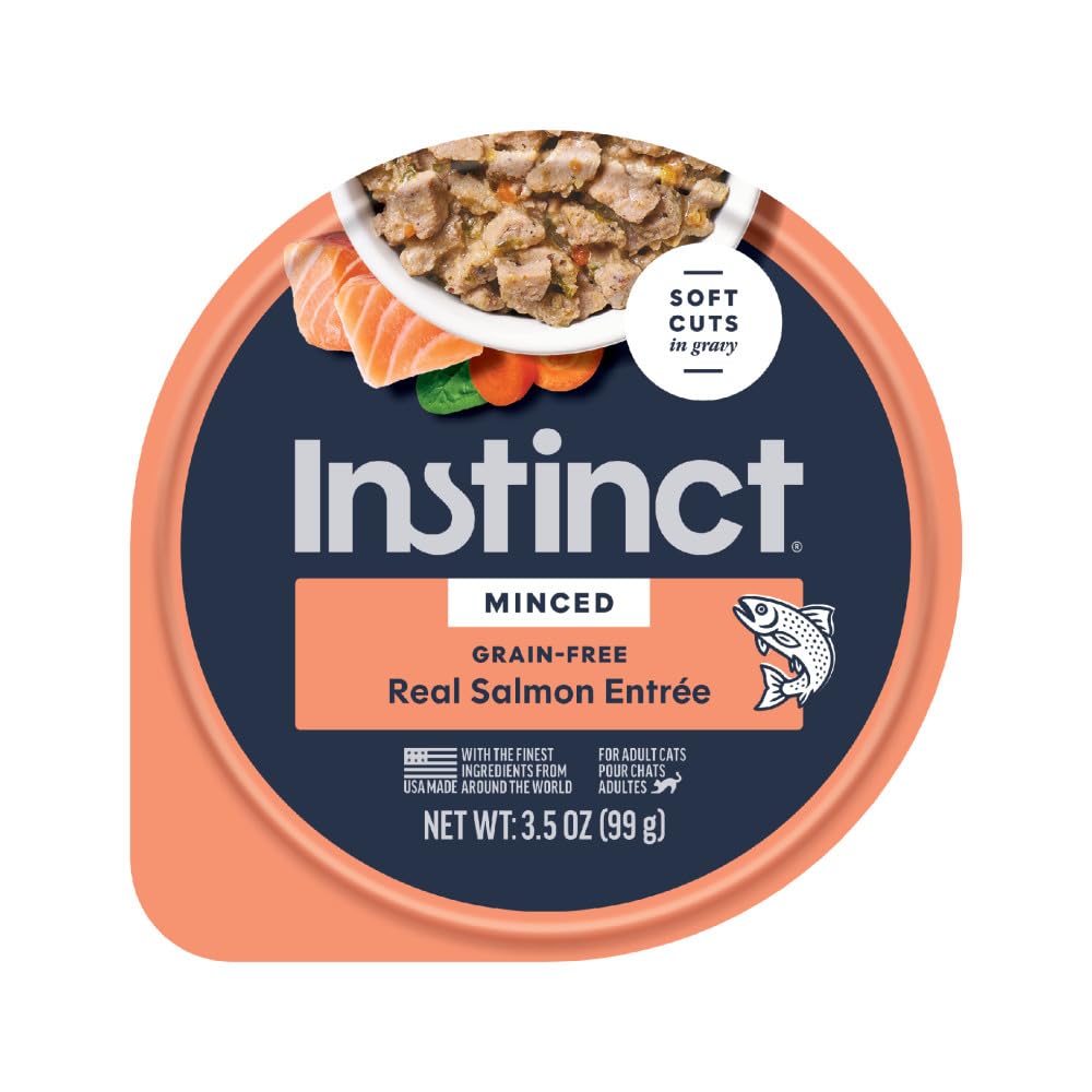 Instinct Original Minced Cups Comida Húmeda para Gato, Sin Cereales, 12 Piezas - Salmón
