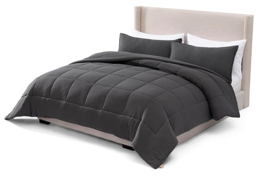 UGG - Juego de edredón tamaño King con 2 Fundas de Almohada, edredón Ligero Alternativo de plumón, Manta Reversible, acogedora, cálida, Lavable, hipoalergénica, para Todas Las Estaciones, Color Gris