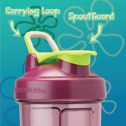 BlenderBottle Pro Series Spongebob - Botella mezcladora para batidos de proteína y preentrenamiento, 828 ml, color rojo, “My name’s not Rick”