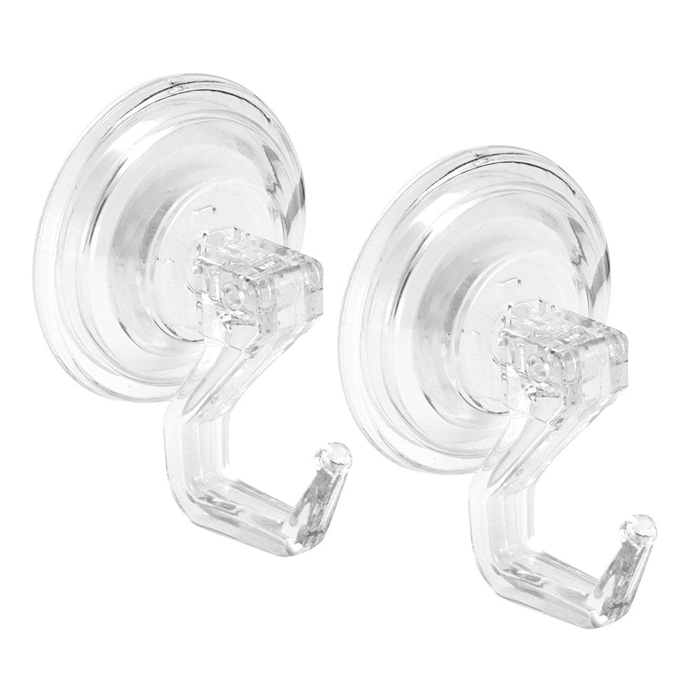 InterDesign Power Lock Suction Hook, Clear, 2-Pack