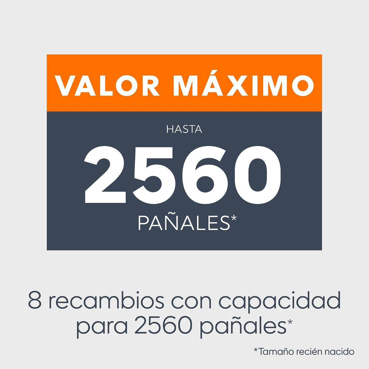 Recambio redondo Diaper Genie Essentials | Paquete de 8 | Capacidad de hasta 2560 pañales tamaño recién nacido