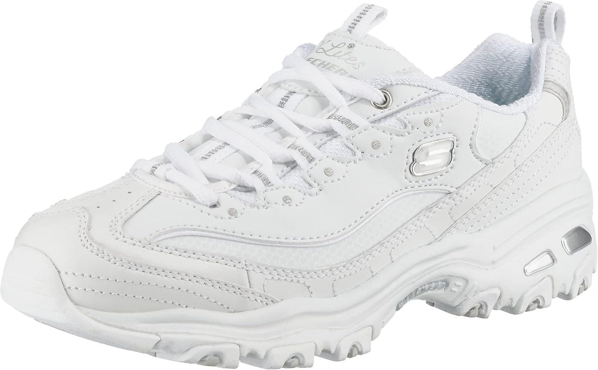 Skechers Energy Downforce Tenis para Hombre - 27.0 cm - Blanco - Plateado