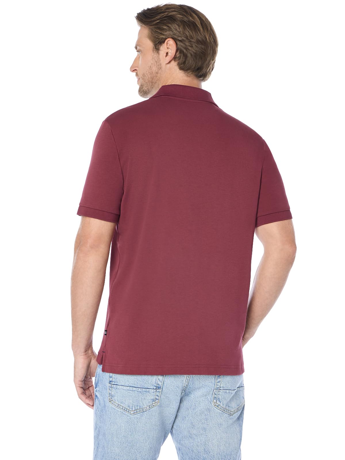 Nautica Polo de piqué de algodón elástico de Manga Corta para Hombre