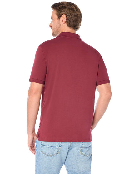 Nautica Polo de piqué de algodón elástico de Manga Corta para Hombre