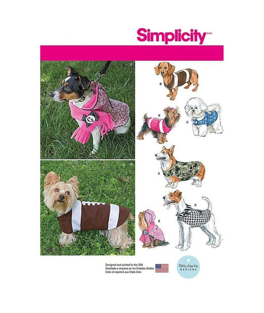 Simplicity 1239 - Patrón de Costura para Perros pequeños, medianos y Grandes
