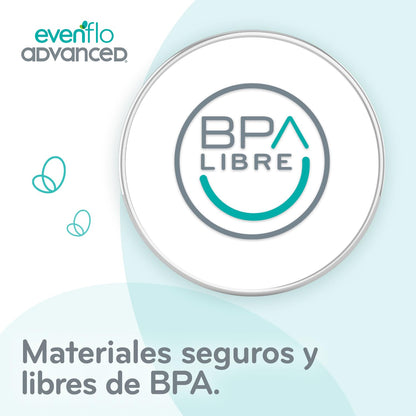 Evenflo Advanced Set Creciendo Juntos, 7 Piezas con Biberones y Tazas Entrenadoras, 60ml a 270ml, Silicón Grado Alimenticio, Sin BPA, Sistema Anti-colapso, 0-6+ Meses