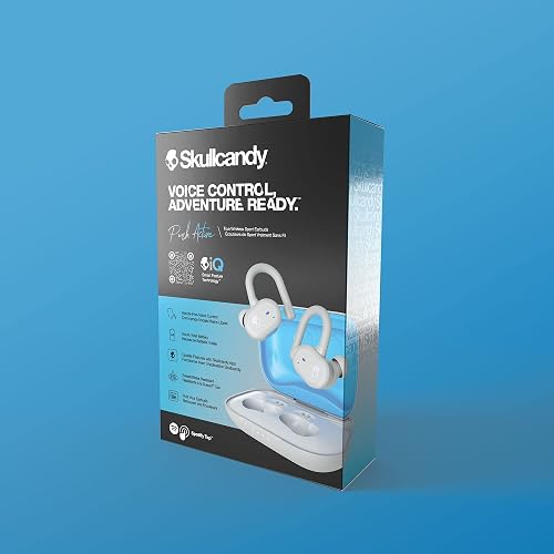 Skullcandy Audífonos Push Active In-Ear Inalámbricos, 43 Horas de Batería, Skull-iQ, Habilitados para Alexa, Micrófono, Compatibles con iPhone, Android y Dispositivos Bluetooth, Gris