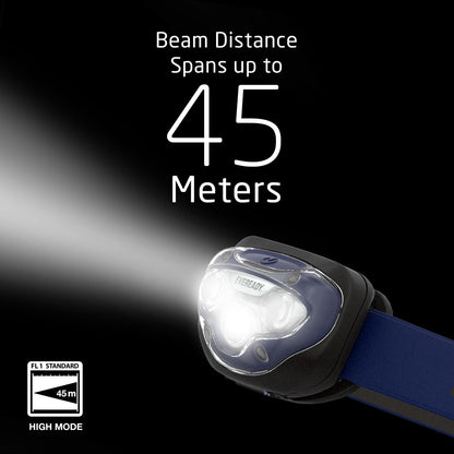 Eveready Faros LED (paquete de 2), luces principales y duraderas para correr, acampar, pescar, emergencia (baterías incluidas), azul marino (paquete de 2), ajustable