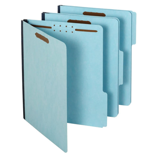 Globe Weis Pendaflex - Carpetas de sujeción de prensado, tamaño carta, azul claro, expansión de 1 pulgada, corte 1/3, 25/BX (615F21-3BLU)