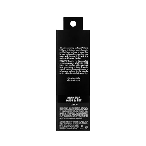 e.l.f. Cosmetics Makeup Mist & Set Fijador de Maquillaje en Spray 120 mL | Fija y Refresca el Maquillaje Todo el Día con Acabado Natural, Vegano y Libre de Crueldad Animal
