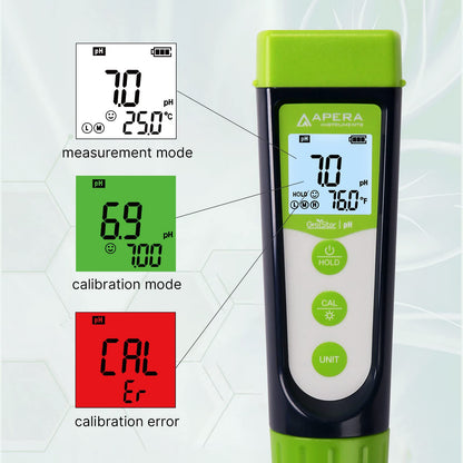 Apera Instruments AI101G GroStar Series GS1 Kit de probador de pluma de pH con sonda de pH reemplazable de doble unión para pruebas de calidad de agua hidropónica, Gen II