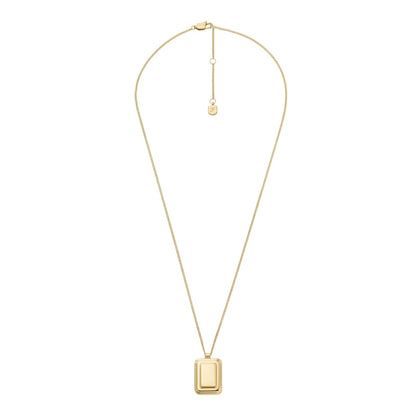 Collar Fossil Raquel JF04951710 de acero inoxidable de color dorado para dama
