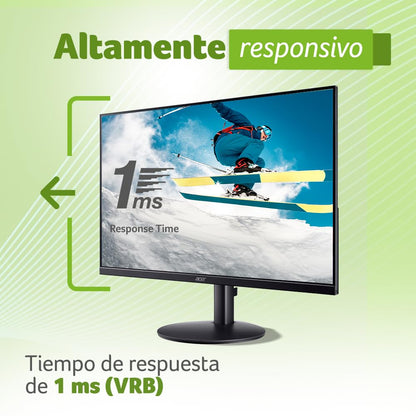 Acer SB243Y G0bi Monitor de 23.8 Pulgadas | FHD 1920 x 1080, panel IPS, 120 Hz, 1 ms, AdaptiveSync, HDMI y VGA