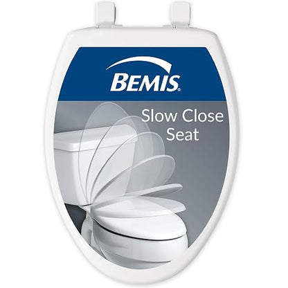 BEMIS 7300SLEC 000 - El asiento de inodoro se cierra lentamente y se retira fácil de limpiar, elongado, color blanco