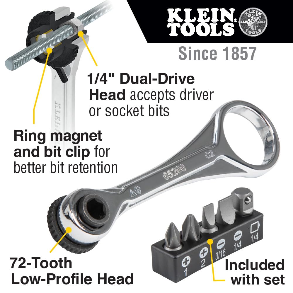Klein Tools 85515 Juego de Destornilladores de Impacto Multi-Bit de 3 Piezas con Stubby 8-en-1, Mini Trinquete y Destornillador para Electrónicos 4-en-1
