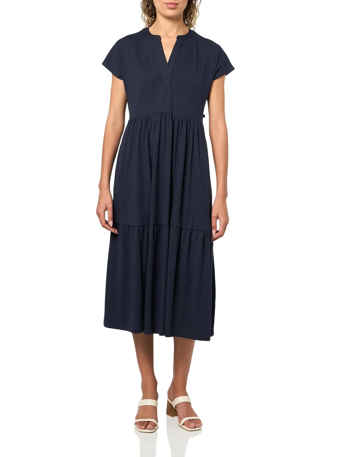 Nautica Short Sleeve Midi Knit Soft Dress Vestido Informal Mujer