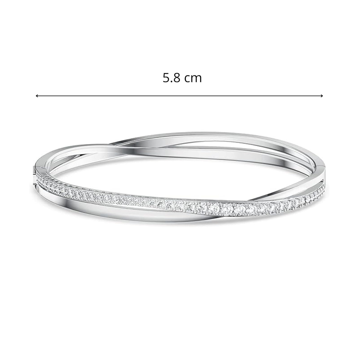 SWAROVSKI Twist Rows Crystal Bracelet Collection, Rhodium & Rose Gold Tone Finish, Clear Crystals