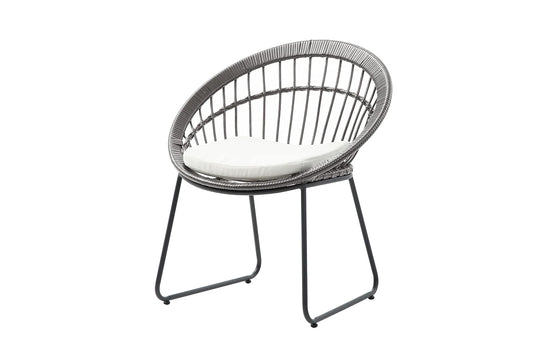 Alterego Silla de Exterior Paros, Ratán sintético con armazon de Acero, Color Gris