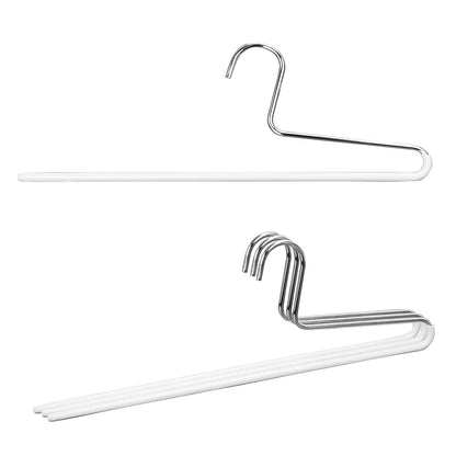 Mawa by Reston Lloyd - Percha de Ropa de Ropa Antideslizante Que Ahorra Espacio con una Sola Barra para Pantalones, Estilo KH/1, Juego de 4, Color Blanco