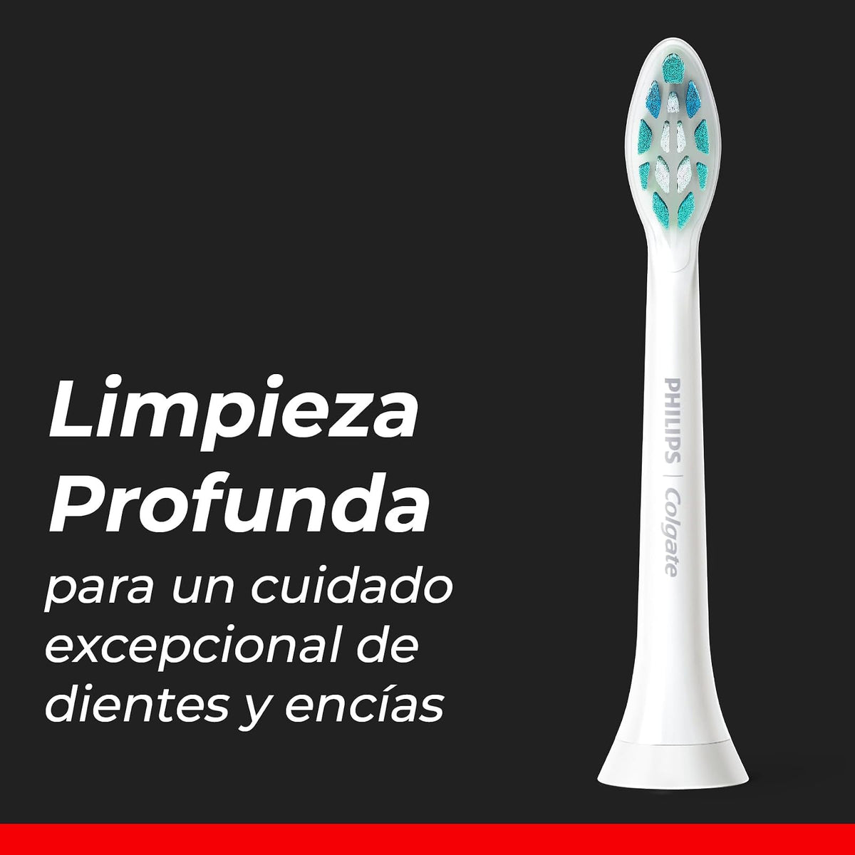 Colgate Repuesto Cepillo Eléctrico Philips Limpieza Profunda 6 Unidades | Hasta 100% Menos Manchas en Solo 7 días, Remueve 7X Más Placa, Las Cerdas Centrales Eliminan las Manchas Superficiales