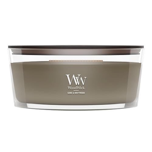 WoodWick 76378 Sand and Driftwood HearthWick Candle, Grey by Woodwick