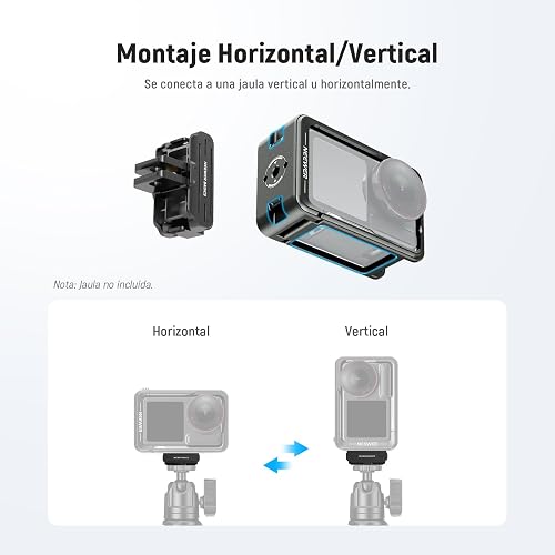 NEEWER Magnetic Quick Release Mount Adapter Compatible con dji OSMO Action 5 Pro 4 3 360, Cámara Acción Base Soporte Bracket Accesorios con 2 Puntas & 1/4" Rosca para Grabación Video Filmación, DP04