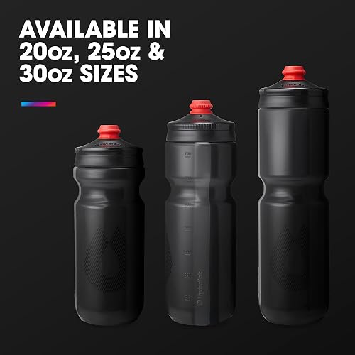HydraPak - Botella polar - Botella de agua ligera Breakaway Surge para bicicleta, paquete de 2 unidades, alto flujo, ciclismo y deportes (carbón, 600 ml/20 oz)