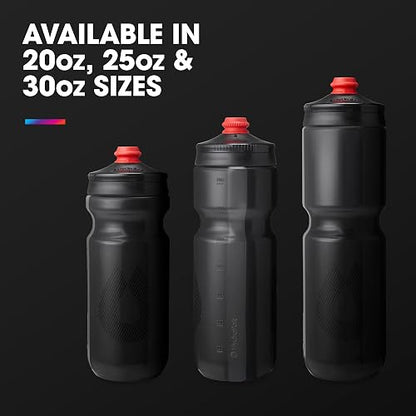 HydraPak - Botella polar - Botella de agua ligera Breakaway Surge para bicicleta, paquete de 2 unidades, alto flujo, ciclismo y deportes (carbón, 600 ml/20 oz)
